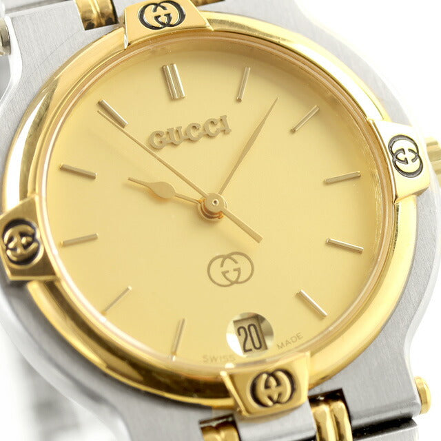 中古 美品 グッチ GUCCI ヴィンテージ 9000Mシリーズ コンビカラー ハイブランド 9000M アナログ 腕時計 ブランド ユニセックス ゴールド UW-GU-OT-00004