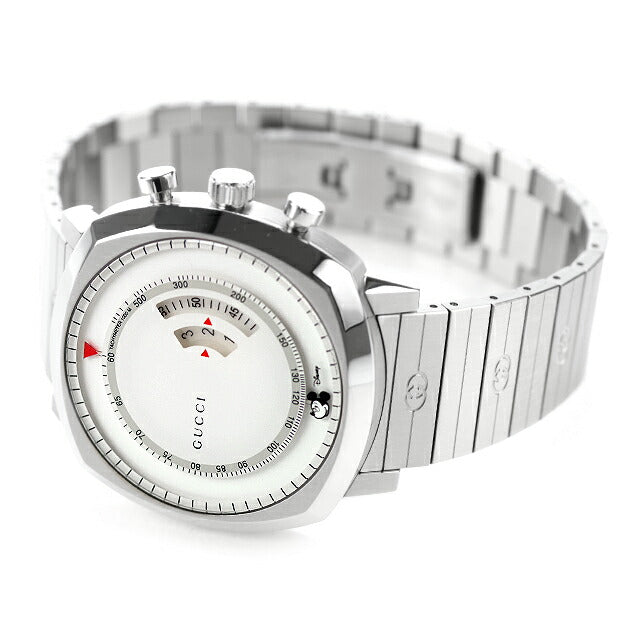 中古 美品 グッチ GUCCI ディズニーコラボ ミッキー グリップクロノグラフ レアモデル YA157306 アナログ 腕時計 ブランド メンズ ホワイト UW-GU-OT-00005