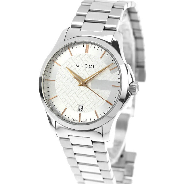中古 グッチ GUCCI Gタイムレス クォーツ ステンレス ハイブランド YA126442 アナログ 腕時計 ブランド メンズ シルバー UW-GU-OT-00006
