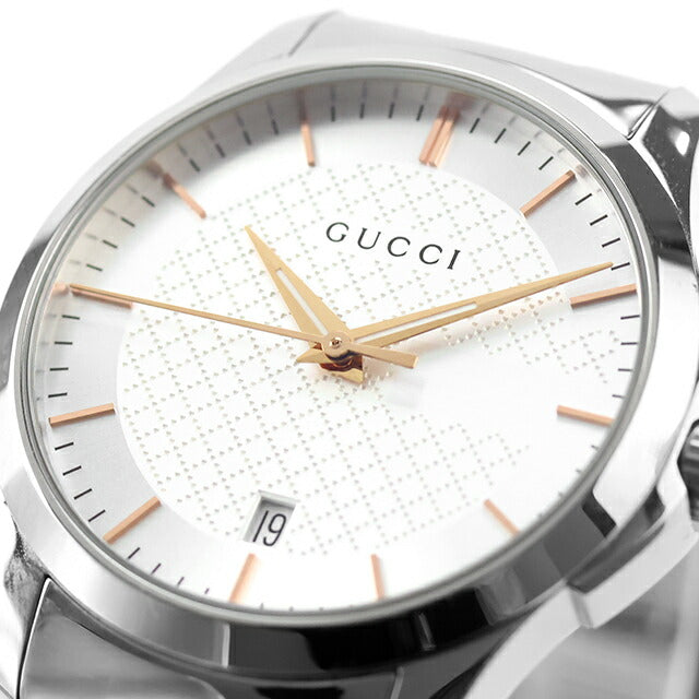 中古 グッチ GUCCI Gタイムレス クォーツ ステンレス ハイブランド YA126442 アナログ 腕時計 ブランド メンズ シルバー UW-GU-OT-00006