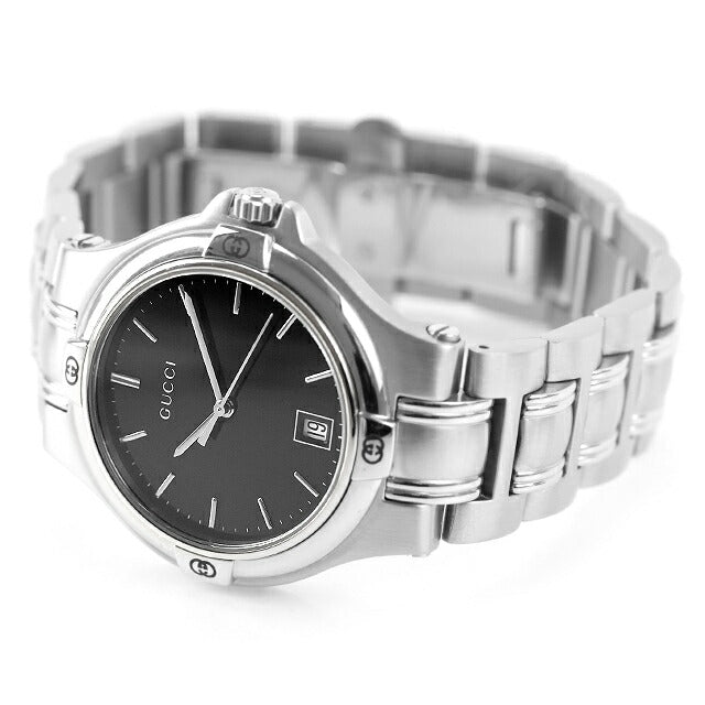 中古 グッチ GUCCI 9040M ヴィンテージ クォーツ シェリーライン ハイブランド 9040M アナログ 腕時計 ブランド メンズ ブラック UW-GU-OT-00007