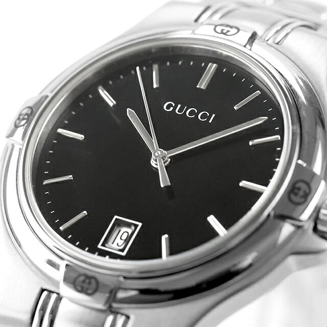 中古 グッチ GUCCI 9040M ヴィンテージ クォーツ シェリーライン ハイブランド 9040M アナログ 腕時計 ブランド メンズ ブラック UW-GU-OT-00007