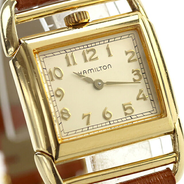 中古 ハミルトン HAMILTON コントアー レジスタードエディション ドライバーズウォッチ 6176 アールデコ 6176 アナログ 腕時計 メンズ UW-HA-AC-00004