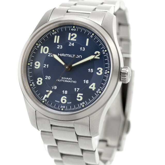 中古 美品 ハミルトン HAMILTON カーキ フィールド チタニウム オート 38mm H70205140 アナログ 腕時計 ブランド メンズ ブルー UW-HA-KH-00008
