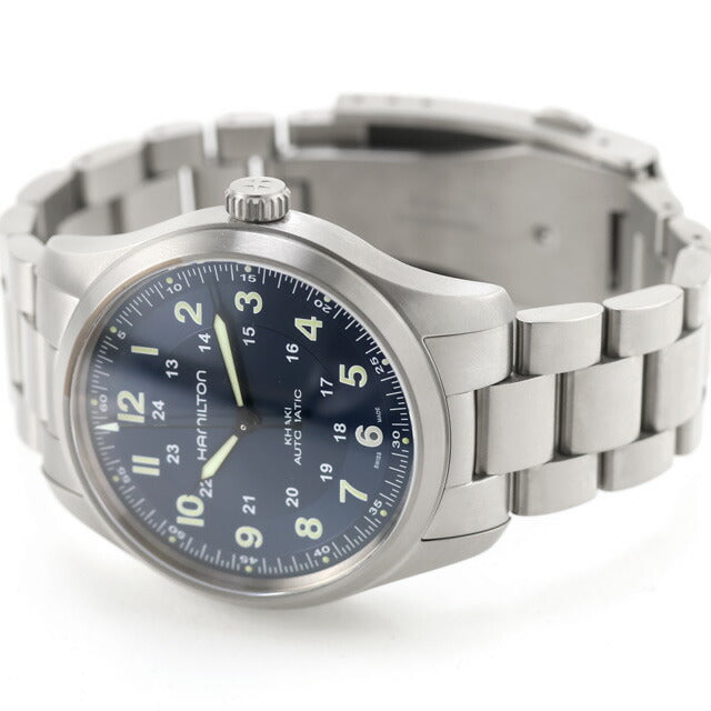 中古 美品 ハミルトン HAMILTON カーキ フィールド チタニウム オート 38mm H70205140 アナログ 腕時計 ブランド メンズ ブルー UW-HA-KH-00008