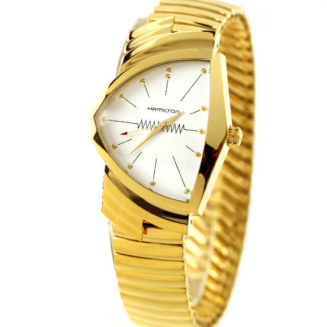 中古 超美品 ハミルトン HAMILTON ベンチュラ 蛇腹ベルト フレックス クオーツ エルヴィス プレスリー H24301111 アナログ 腕時計 メンズ UW-HA-VT-00001
