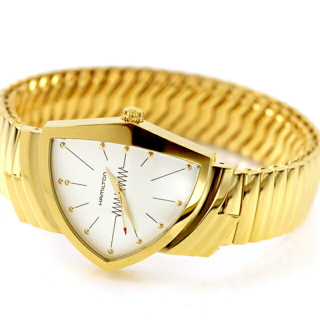中古 超美品 ハミルトン HAMILTON ベンチュラ 蛇腹ベルト フレックス クオーツ エルヴィス プレスリー H24301111 アナログ 腕時計 メンズ UW-HA-VT-00001