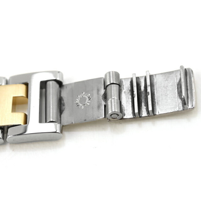 中古 仕上げ済 美品 エルメス HERMES クリッパー コンビ CL4.220 アナログ 腕時計 ブランド レディース シルバー/ゴールド 白 UW-HR-CP-00001