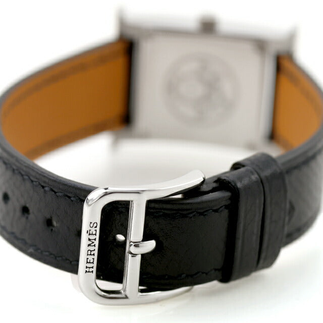 中古 仕上げ済 美品 エルメス HERMES Hウォッチ HH1.210 アナログ 腕時計 ブランド レディース シルバー ブラック 黒 UW-HR-HW-00001