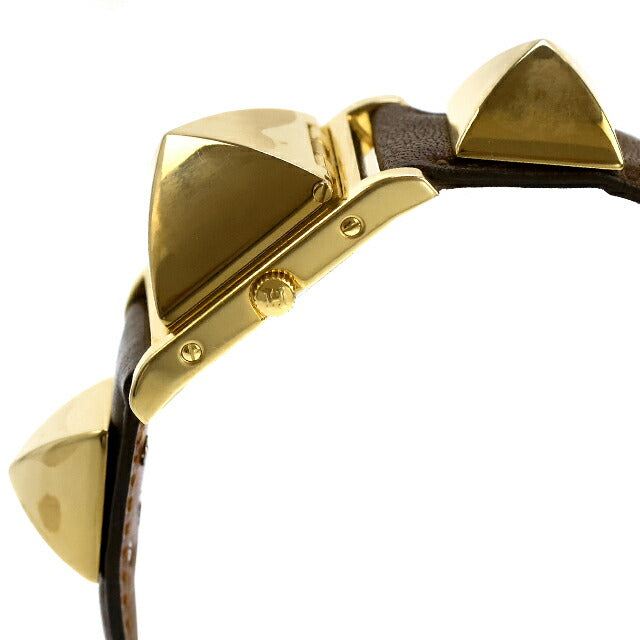 Used HERMES Medor Studded Watch Quartz Brand Discontinued Model Medor Analog Watch Brand Women&