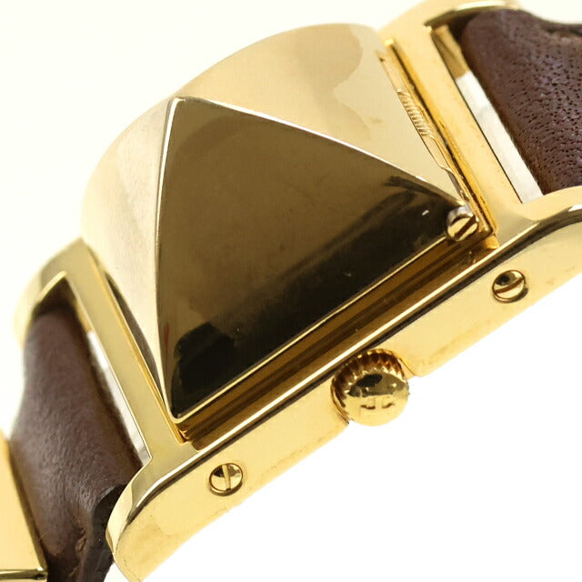 Used HERMES Medor Studded Watch Quartz Brand Discontinued Model Medor Analog Watch Brand Women&