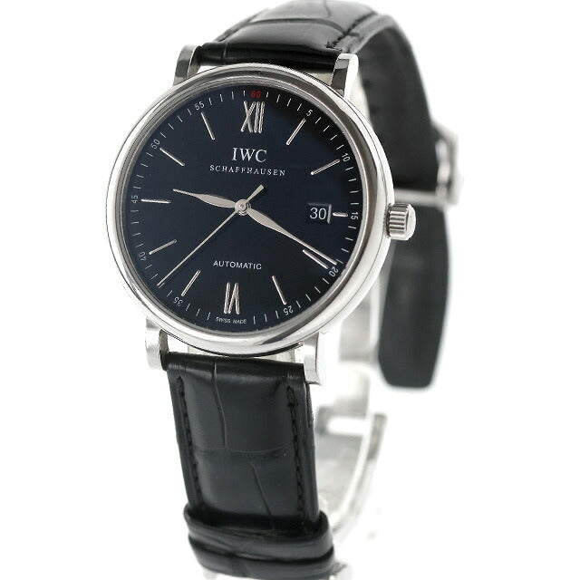 中古 IWC IWC ポートフィノ オートマティック 40mm 薄型 ドレスウォッチ IW356502 アナログ 腕時計 ブランド メンズ ブラック UW-IW-PF-00001