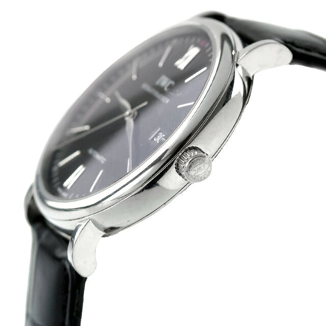 中古 IWC IWC ポートフィノ オートマティック 40mm 薄型 ドレスウォッチ IW356502 アナログ 腕時計 ブランド メンズ ブラック UW-IW-PF-00001