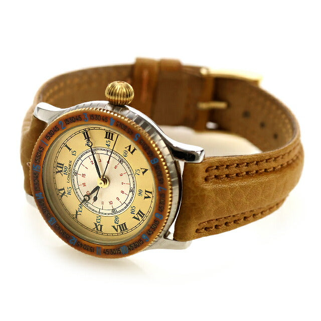 中古 美品 ロンジン LONGINES K18無垢ベゼル リンドバーグ アワーアングル 750YG ヘリテージ 628-5229-4623 腕時計 ブランド メンズ UW-LO-HT-00002