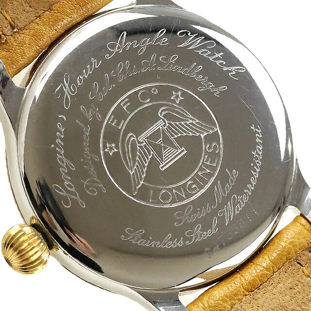 中古 美品 ロンジン LONGINES K18無垢ベゼル リンドバーグ アワーアングル 750YG ヘリテージ 628-5229-4623 腕時計 ブランド メンズ UW-LO-HT-00002