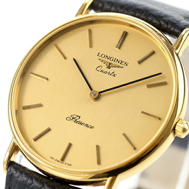 中古 ベルト未使用品 ロンジン LONGINES プレザンス ラウンド バーインデックス GPケース L150.4 アナログ 腕時計 ブランド メンズ UW-LO-OT-00003