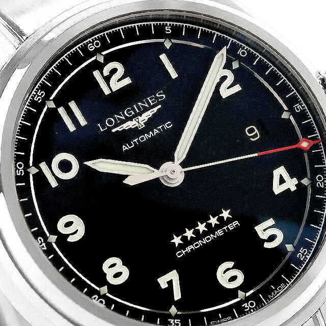 中古 美品 ロンジン LONGINES スピリット プレミアムモデル クロノメーター アナログ 腕時計 ブランド メンズ ブラック UW-LO-SP-00001