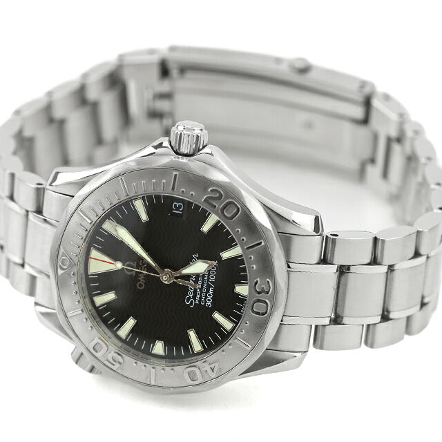 中古 仕上げ済 オメガ OMEGA シーマスター プロフェッショナル 300m ミッドサイズ K18WGベゼル アナログ 腕時計 ブランド メンズ ブラック UW-OM-SM-00014