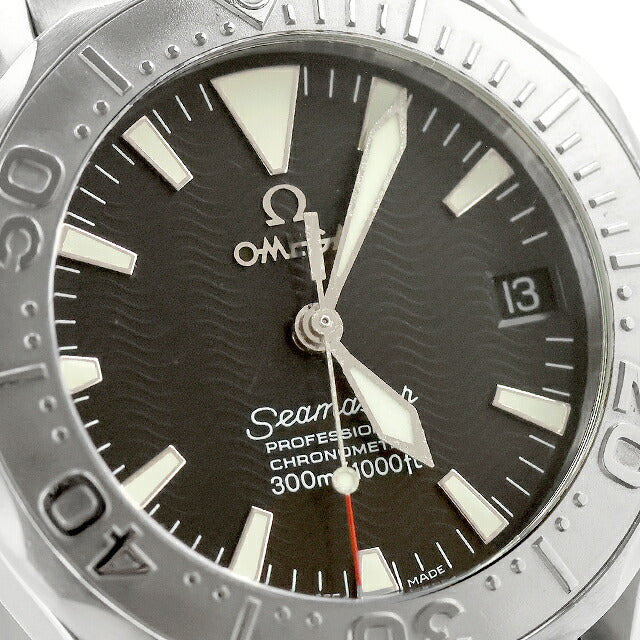 中古 仕上げ済 オメガ OMEGA シーマスター プロフェッショナル 300m ミッドサイズ K18WGベゼル アナログ 腕時計 ブランド メンズ ブラック UW-OM-SM-00014