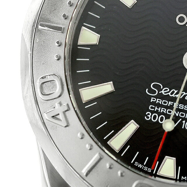 中古 仕上げ済 オメガ OMEGA シーマスター プロフェッショナル 300m ミッドサイズ K18WGベゼル アナログ 腕時計 ブランド メンズ ブラック UW-OM-SM-00014