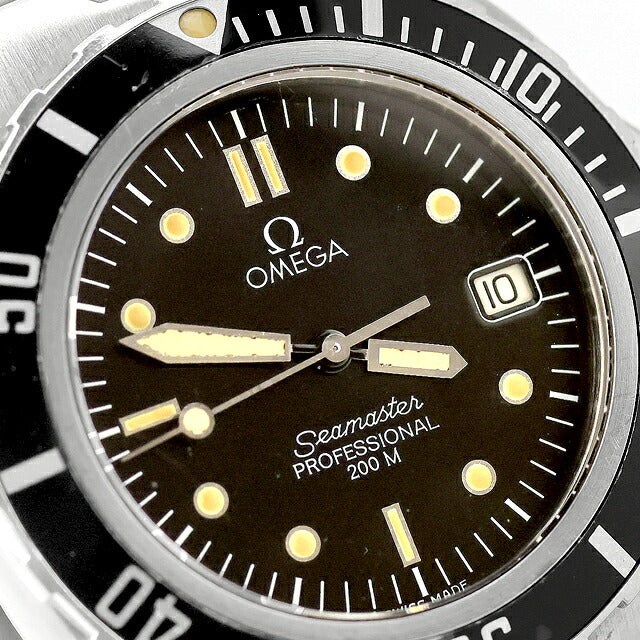 中古 オメガ OMEGA シーマスター プロフェッショナル 200m プレボンド クォーツ 2850.50 アナログ 腕時計 ブランド メンズ ブラック UW-OM-SM-00017