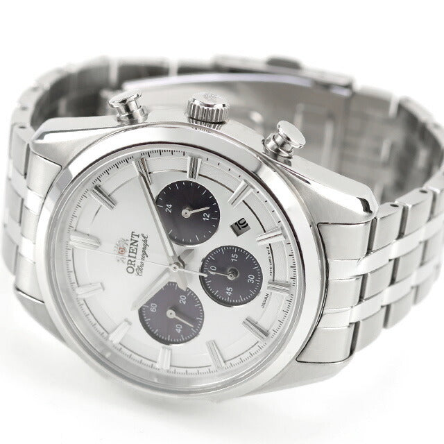 中古 美品 オリエント ORIENT コンテンポラリー ソーラーパワード クロノグラフ パンダ RN-TX0305S 多針アナログ RN-TX0305S 腕時計 メンズ UW-OR-OT-00019