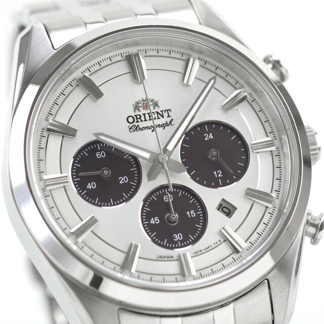 中古 美品 オリエント ORIENT コンテンポラリー ソーラーパワード クロノグラフ パンダ RN-TX0305S 多針アナログ RN-TX0305S 腕時計 メンズ UW-OR-OT-00019