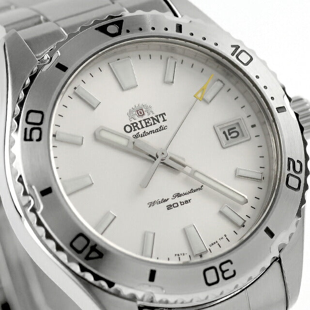 中古 美品 オリエント ORIENT マコ 40 ダイバーデザイン アナログ 腕時計 ブランド メンズ ホワイト UW-OR-OT-00031