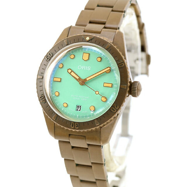 中古 オリス ORIS ダイバーズ65 コットンキャンディ ワイルドグリーン ブロンズ 銅 733 7771 3157 アナログ 腕時計 ブランド メンズ UW-OS-D65-00001