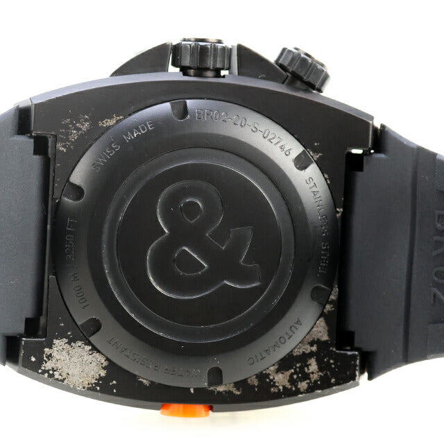 中古 ベル&ロス Bell & Ross INSTRUMENTS BR02 マリーン 1000M ダイバーズウォッチ BR02-92 アナログ 腕時計 ブランド メンズ ブラック 黒 UW-OTH-00051