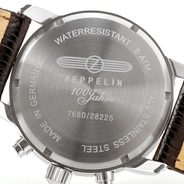 中古 ツェッペリン ZEPPELIN ツェッペリン 100周年記念モデル クロノ 100Jahre アラーム 7680-1 多針アナログ 腕時計 ブランド メンズ UW-OTH-00052