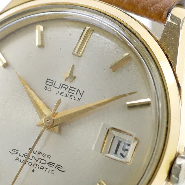 中古 ベルト未使用 ビューレン BUREN マイクロローター スーパースレンダー ビンテージ アンティーク DATE 30jewels 腕時計 メンズ UW-OTH-00055