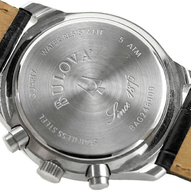 中古 ブローバ BULOVA Competence ヴィンテージクオーツクロノグラフ 黒文字盤 クオーツクロノ黒面黒革 アナログ 腕時計 ブランド メンズ UW-OTH-00058