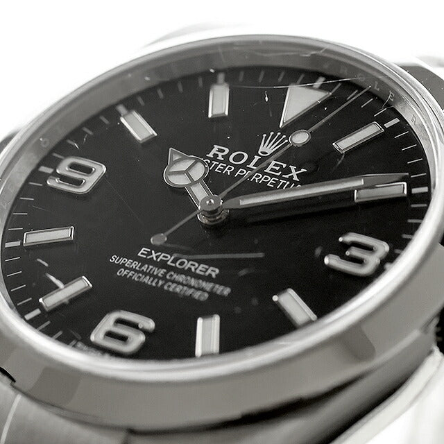 中古 仕上げ済 美品 ロレックス ROLEX エクスプローラー 1 39mm 後期型 エクワン 214270 214270 アナログ 腕時計 ブランド メンズ ブラック UW-RX-EX-00001