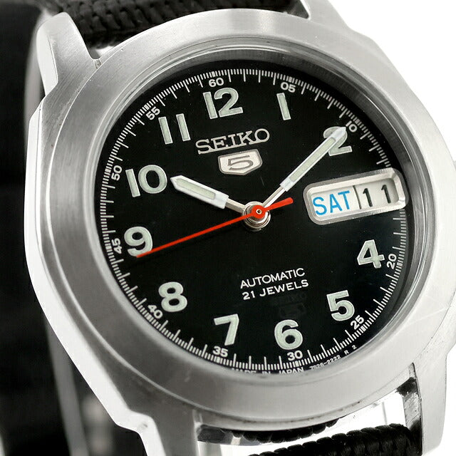 中古 セイコー SEIKO ファイブ 5 フルアラビア ミリタリー調 7S26-0400 アナログ 腕時計 ブランド メンズ ブラック UW-SJ-5S-00017