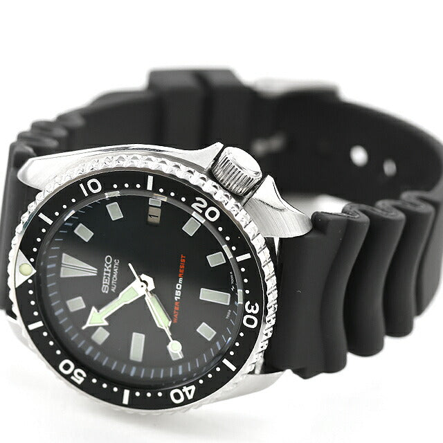 中古 セイコー SEIKO ダイバー 150m 自動巻き 7002 ダイバーズウォッチ 1993年10月製造 7002-7000 アナログ 腕時計 ブランド メンズ ブラック UW-SJ-DV-00006