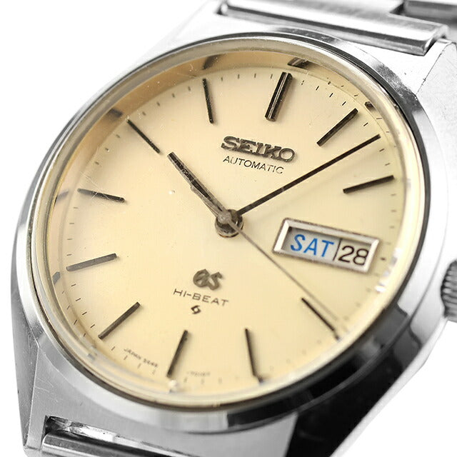 中古 セイコー SEIKO グランドセイコー 56GS デイデイト ハイビート 1970年製 アナログ 腕時計 ブランド メンズ クリーム UW-SJ-GS-00014