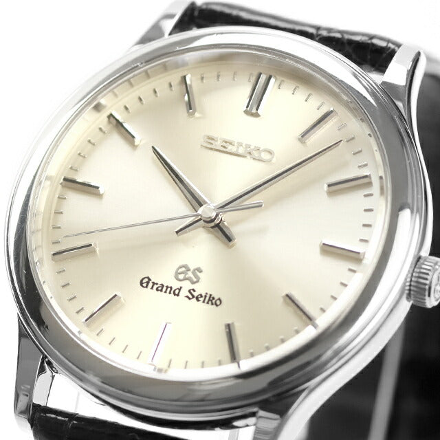 中古 メーカーOH済 セイコー SEIKO グランドセイコー 8J年差クオーツ 34mm 社外ワニ革ベルト カイマン アナログ 腕時計 ブランド メンズ UW-SJ-GS-00016
