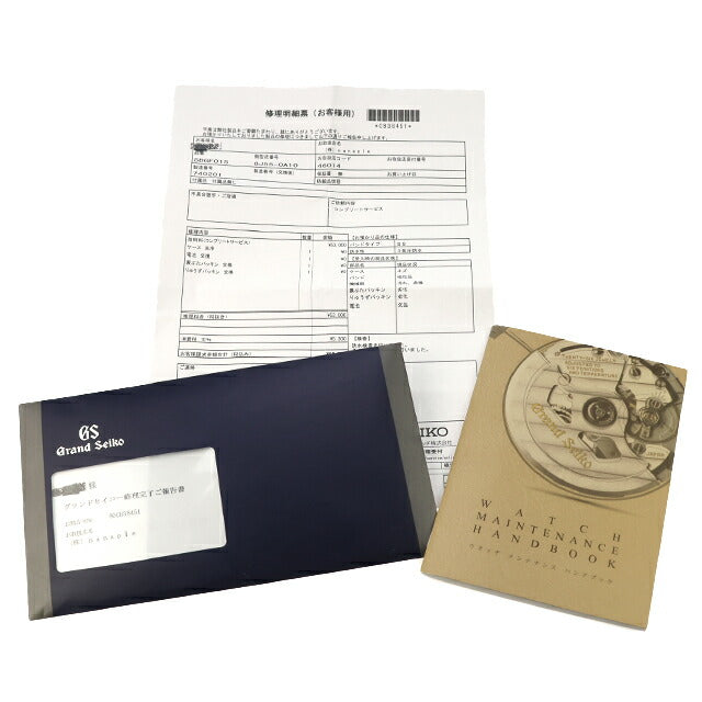 中古 メーカーOH済 セイコー SEIKO グランドセイコー 8J年差クオーツ 34mm 社外ワニ革ベルト カイマン アナログ 腕時計 ブランド メンズ UW-SJ-GS-00016