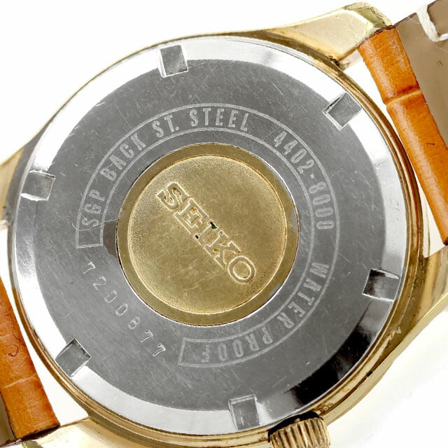 中古 セイコー SEIKO キングセイコー 44KS デイト 手巻き 1967年製 アナログ 腕時計 ブランド メンズ ホワイト キャメル UW-SJ-KS-00012
