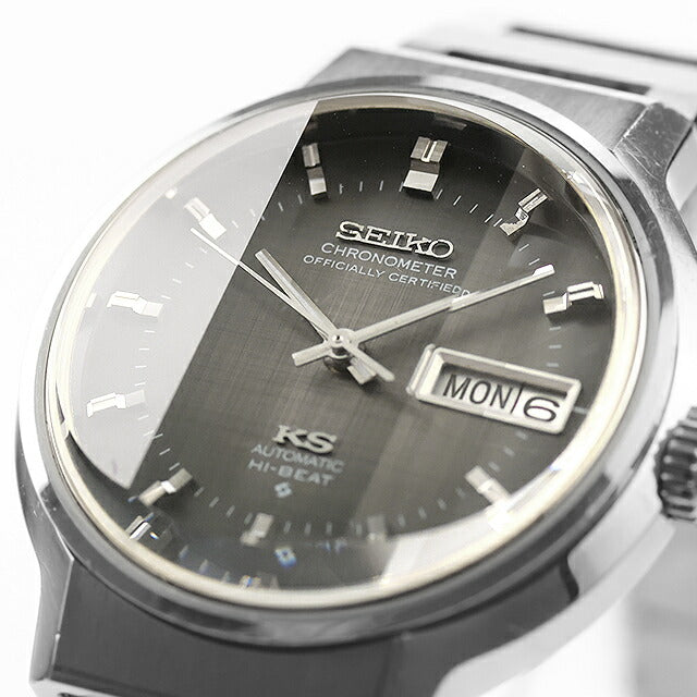 二手大修精工 SEIKO King Seiko Chronometer 56KS Day Date 正品 3 面玻璃正品手链 1972 年制造模拟手表品牌男士深灰色 UW-SJ-KS-00018