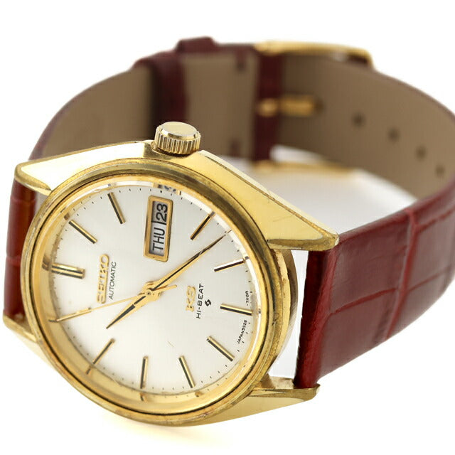 中古 セイコー SEIKO キングセイコー 56KS ハイビート デイデイト 1974年製 5626-7113 アナログ 腕時計 ブランド メンズ ホワイト レッド UW-SJ-KS-00025
