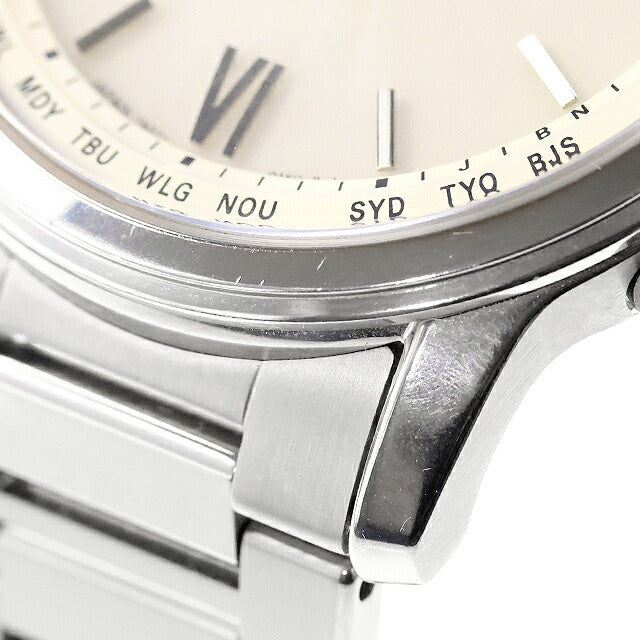 中古 セイコー SEIKO ブライツ ソーラー電波 薄型 クラシック SAGZ095 アナログ 腕時計 ブランド メンズ ホワイト 白 UW-SJ-OT-00024