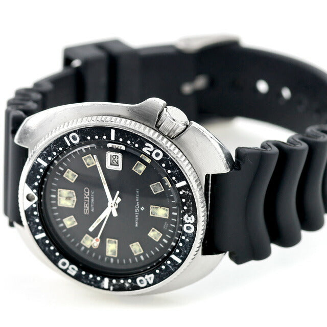 中古 セイコー SEIKO セカンドダイバー 後期型 植村ダイバー 2nd ビンテージ 6105-8110 アナログ 腕時計 ブランド メンズ ブラック 黒 UW-SJ-OT-00034