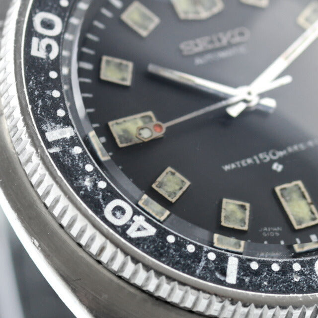 中古 セイコー SEIKO セカンドダイバー 後期型 植村ダイバー 2nd ビンテージ 6105-8110 アナログ 腕時計 ブランド メンズ ブラック 黒 UW-SJ-OT-00034