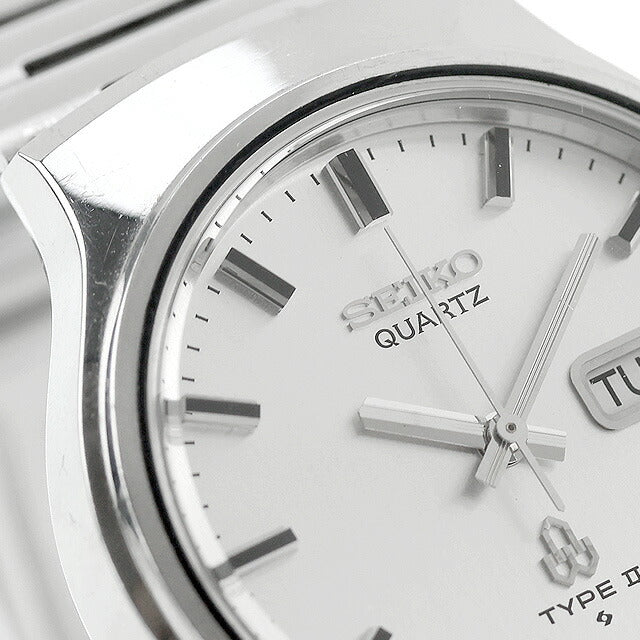 中古 セイコー SEIKO TYPE2 デイデイト タイプツー オールドクオーツ ビンテージ 7546-8070 アナログ 腕時計 ブランド メンズ シルバー UW-SJ-OT-00035