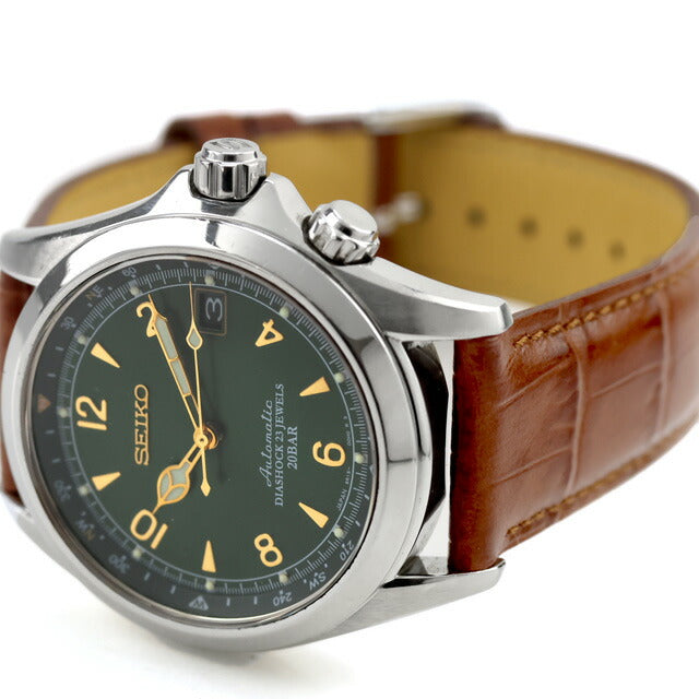 中古 セイコー SEIKO メカニカル アルピニスト 6R15 簡易方位計 Alpinist SARB017 アナログ 腕時計 ブランド メンズ グリーン ブラウン UW-SJ-OT-00037