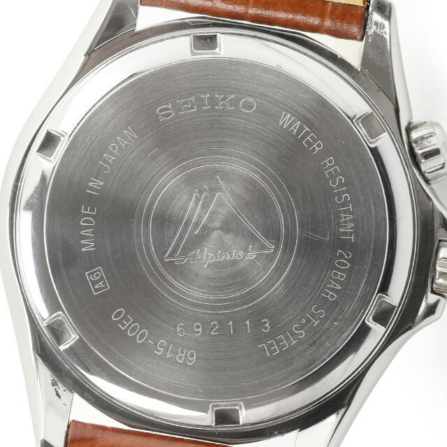 中古 セイコー SEIKO メカニカル アルピニスト 6R15 簡易方位計 Alpinist SARB017 アナログ 腕時計 ブランド メンズ グリーン ブラウン UW-SJ-OT-00037