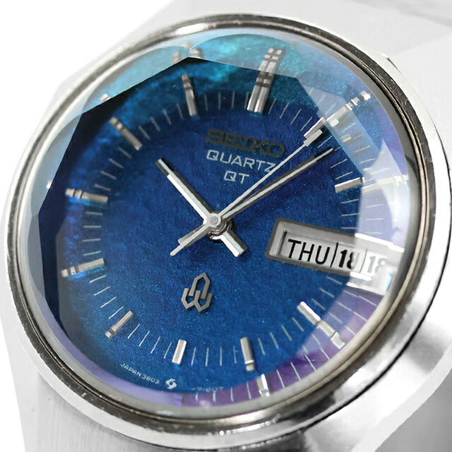 中古 希少 純正ガラス交換済 セイコー SEIKO ベビーモルフォ 38クオーツ 3803 1973年製 構造色 3803-7080 アナログ 腕時計 ブランド メンズ UW-SJ-OT-00044