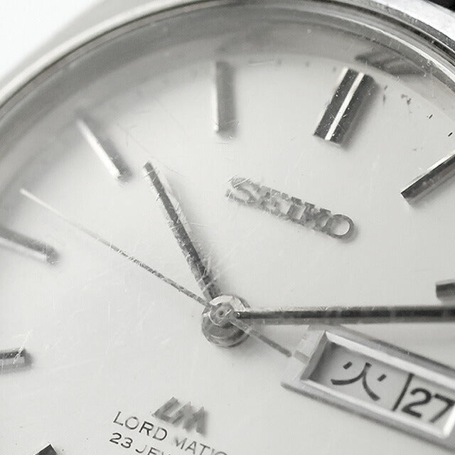 中古 セイコー SEIKO ロードマチック LM デイデイト クイックチェンジ不可 5606-7070 アナログ 腕時計 ブランド メンズ ホワイト ブラック UW-SJ-OT-00046